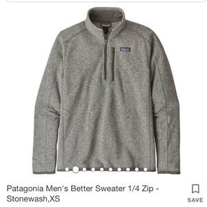 Patagonia 1/4 Zip Pullover Gray Sz: L